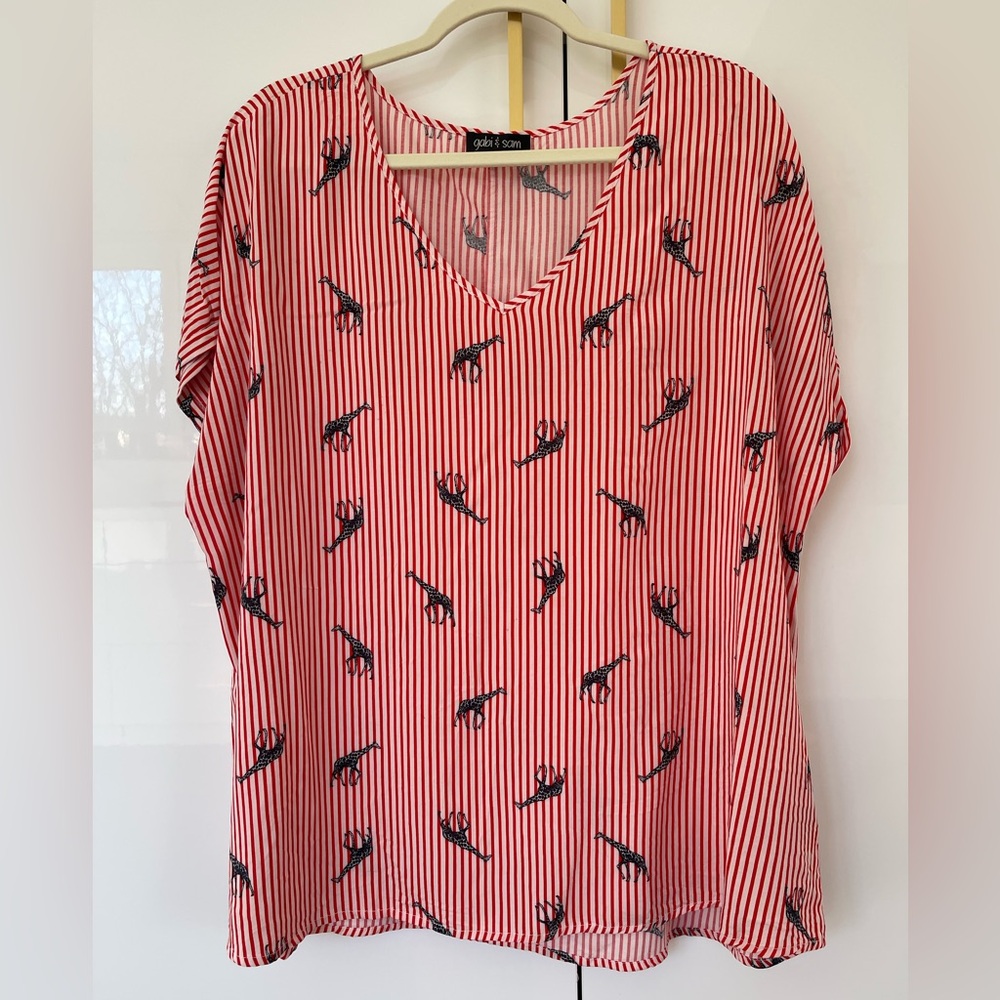 Gabi & Sam short sleeve blouse striped